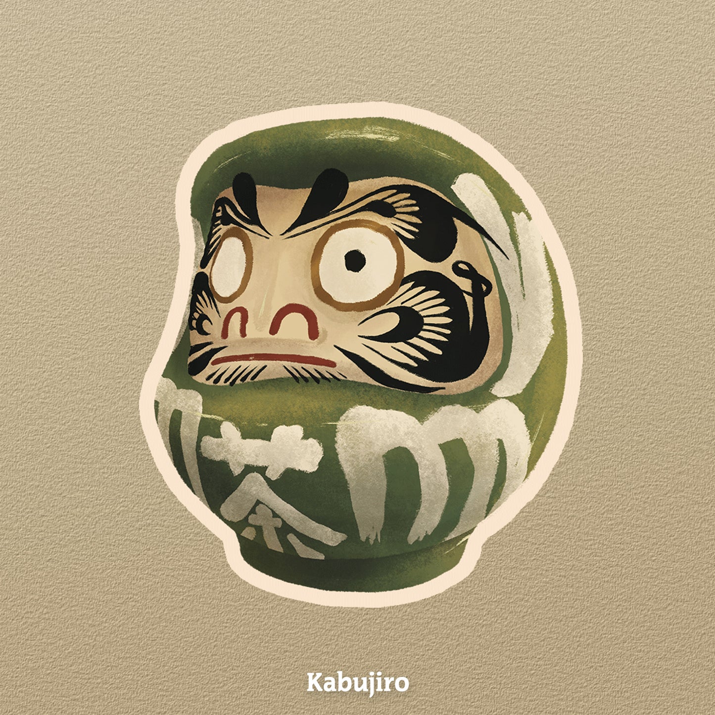Matcha Daruma Sticker