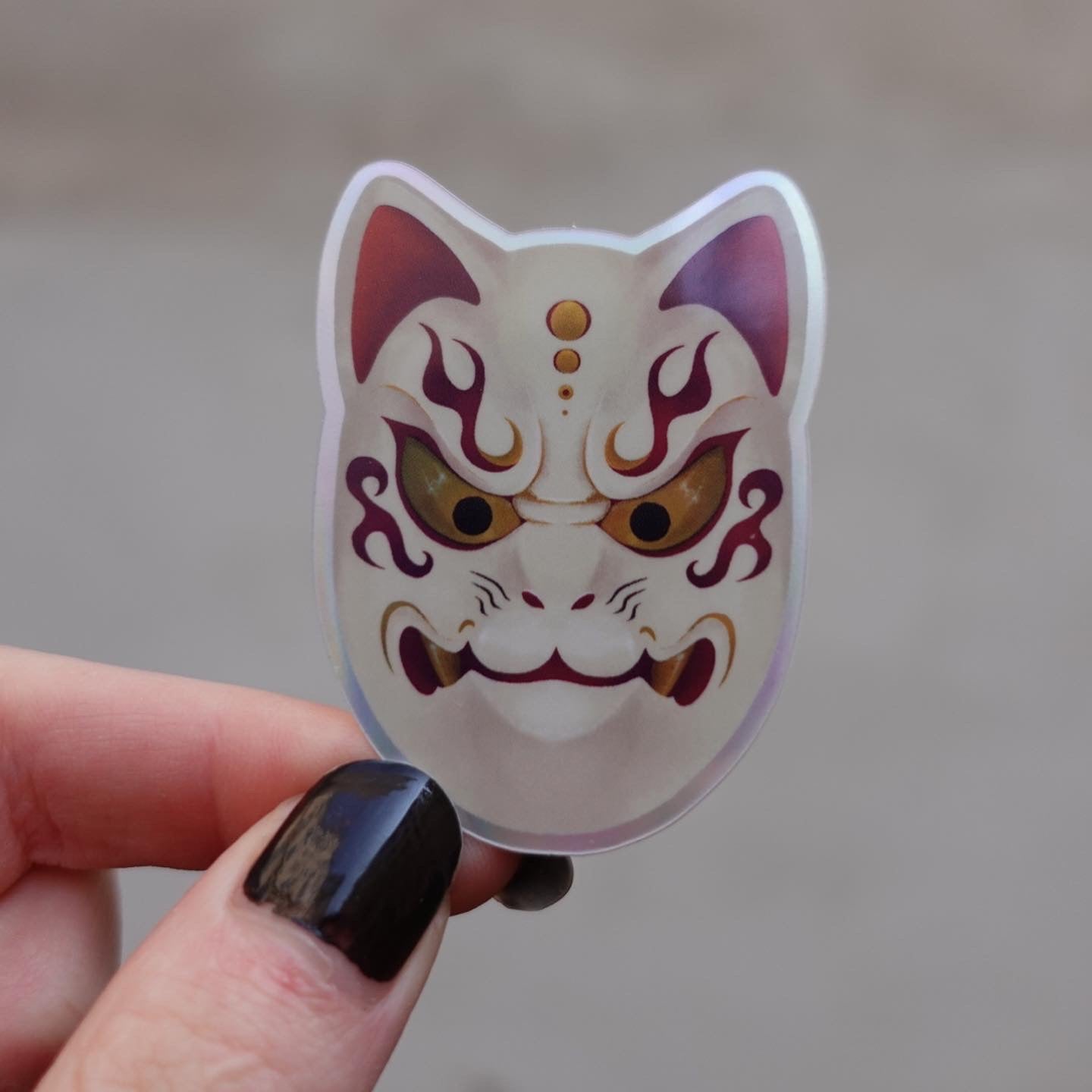 Kitsune Mask – Holographic Sticker