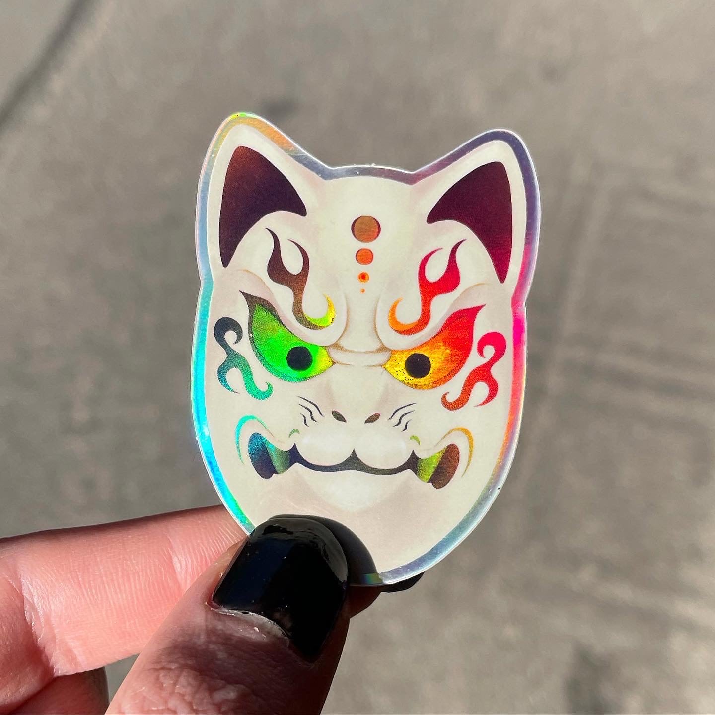 Kitsune Mask – Holographic Sticker