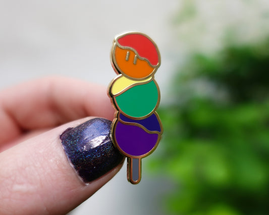 Pride Dango Enamel Pin – Gay Rainbow
