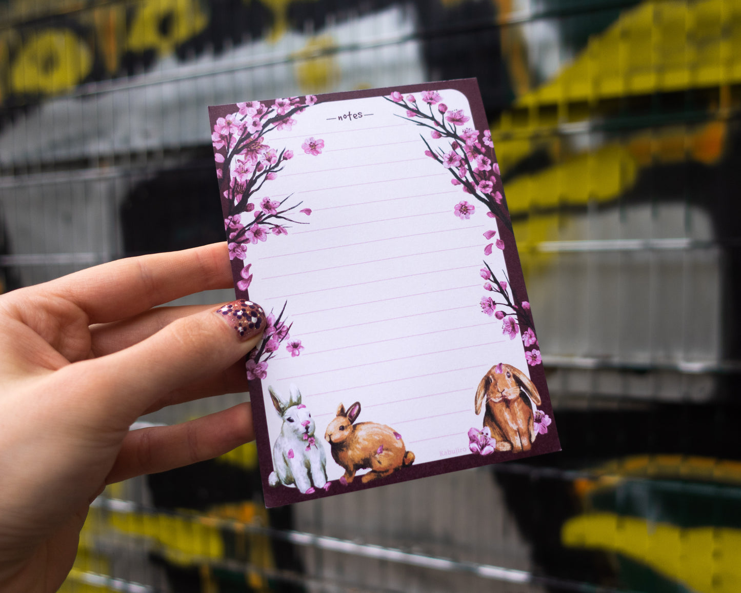 Sakura Bunnies – A6 Lined Notepad