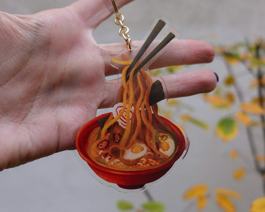 Japanese Ramen Bowl Acrylic Charm – Noodle Keychain