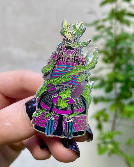 Samurai Armour - Glitter Enamel Pin