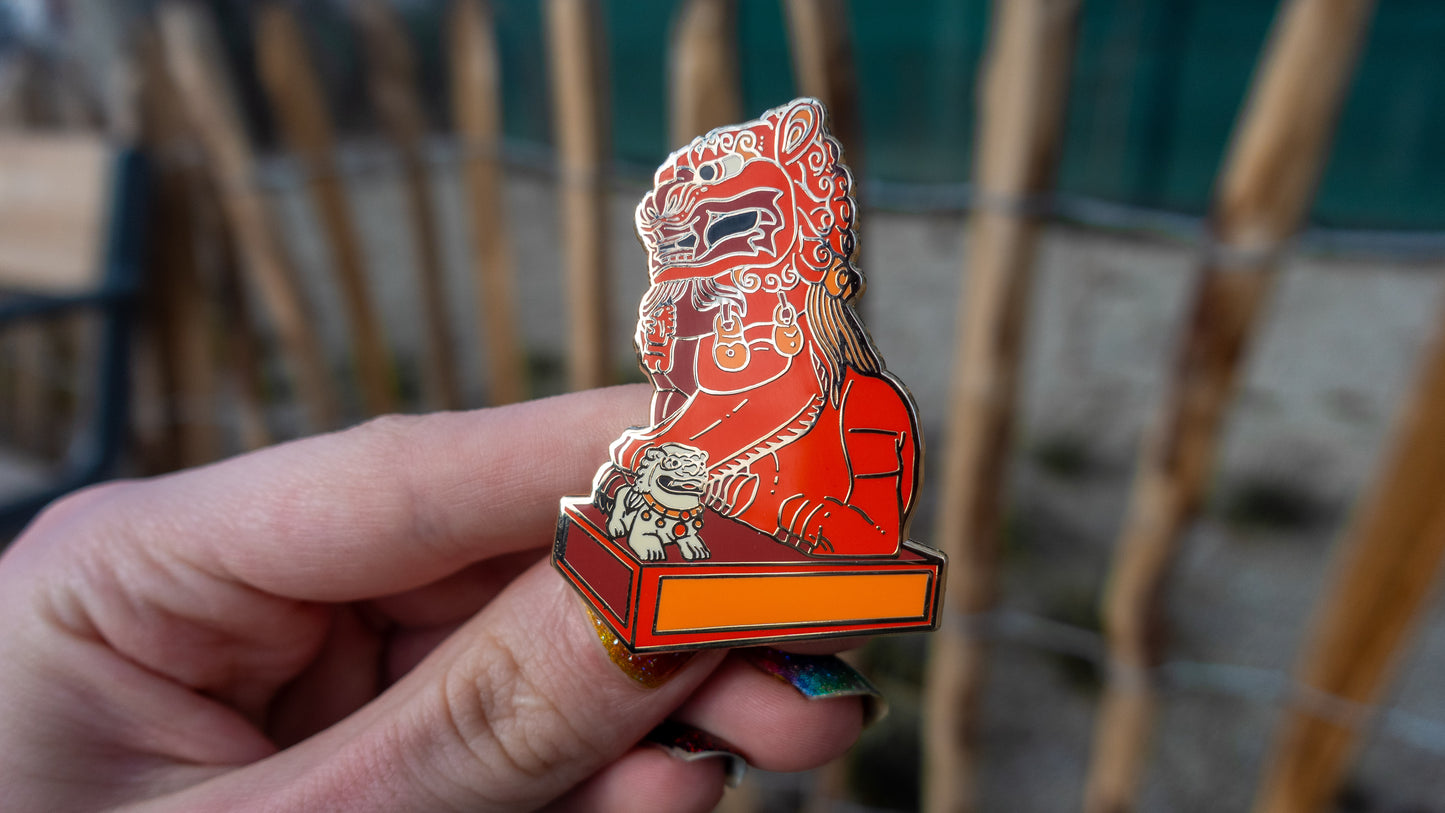 Komainu Statue – Japanese Shrine Animals Enamel Pin