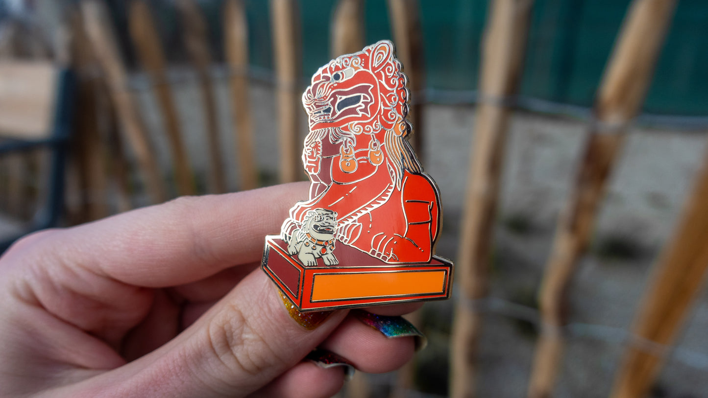 Komainu Statue – Japanese Shrine Animals Enamel Pin