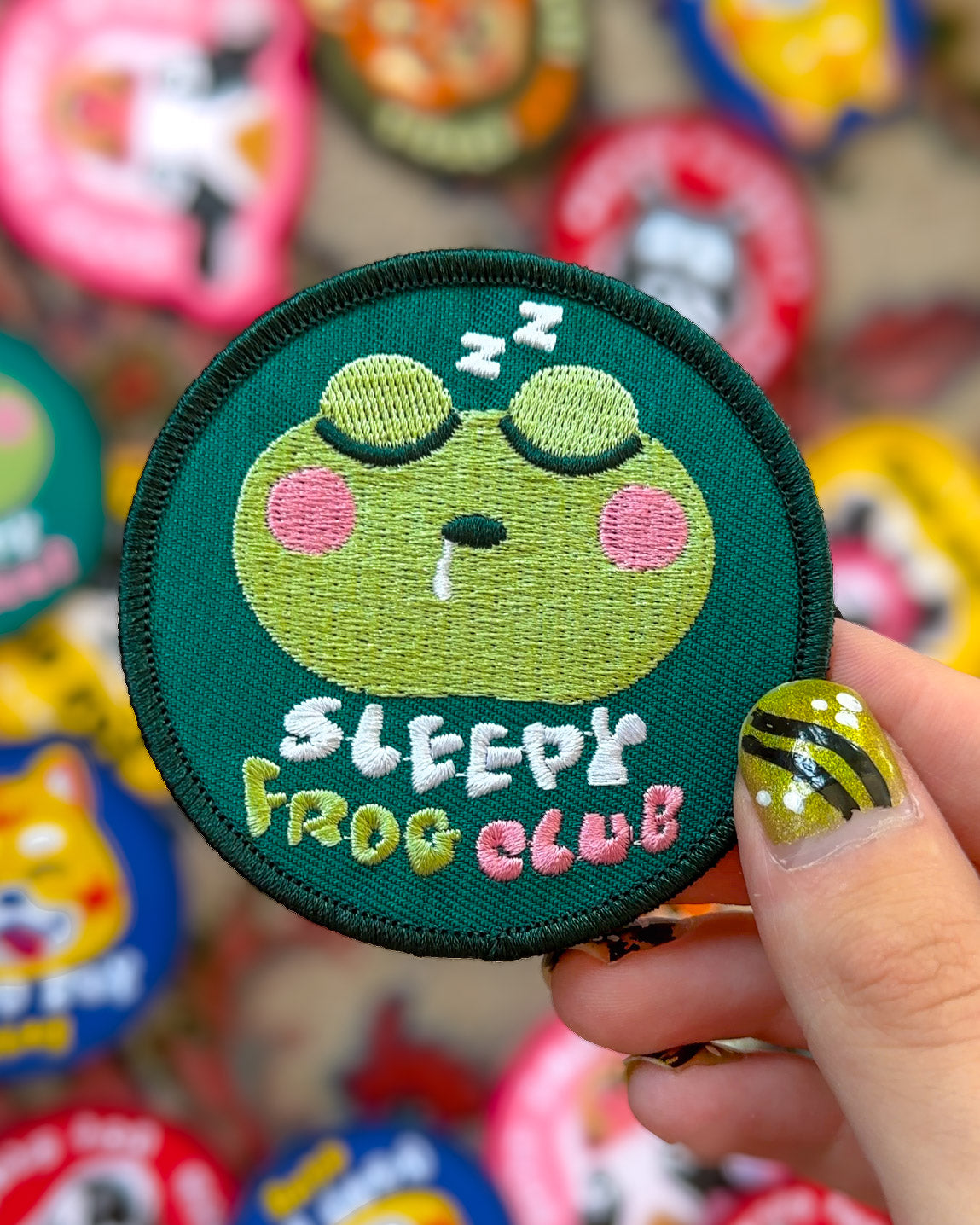 Sleepy Frog Club – Iron on Patch