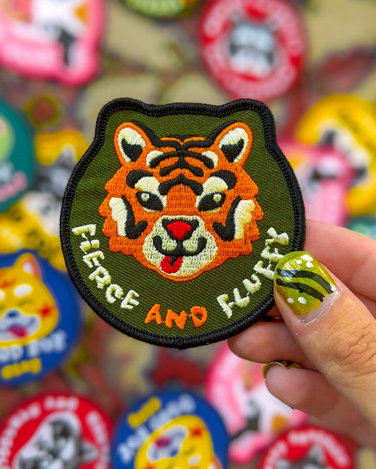 Fierce and Fluffy  – Iron on Patch