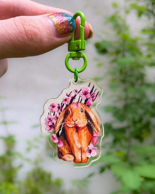 Sakura Bunny (Green) – Acrylic Charm