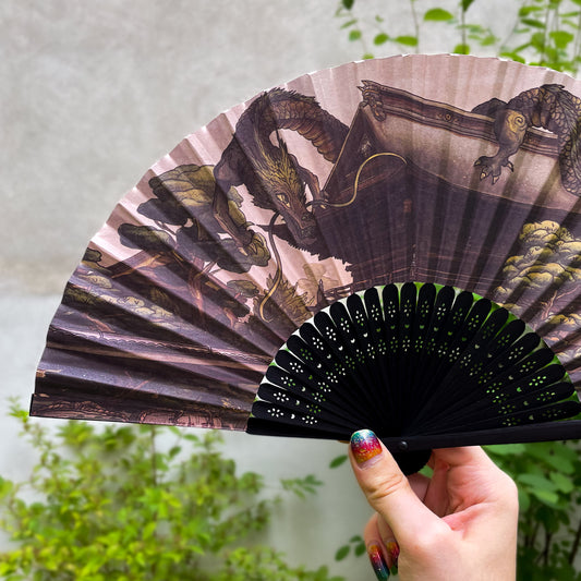 Dragon Temple – Bamboo Folding Fan