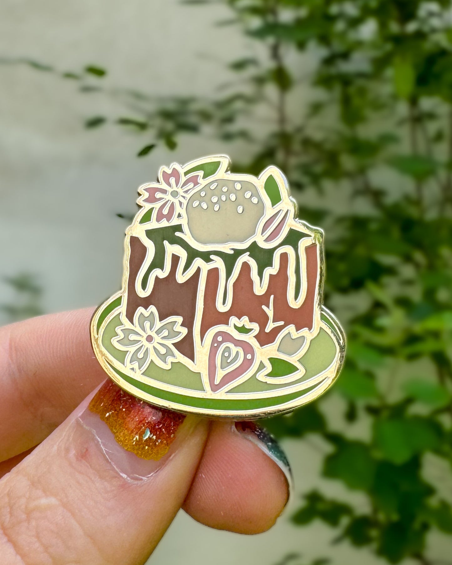 Japanese Honey Toast – Matcha Dessert Enamel Pin