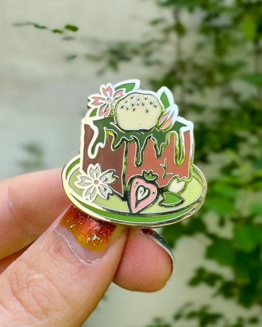 Japanese Honey Toast – Matcha Dessert Enamel Pin