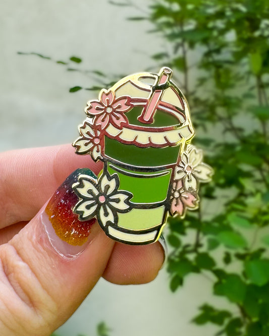 Matcha Latte Drink – Matcha Dessert Enamel Pin