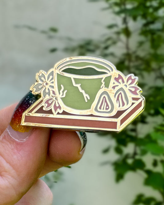 Hot Matcha  – Matcha Dessert Enamel Pin