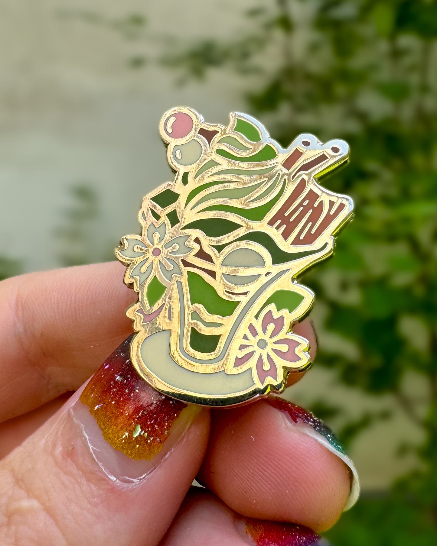 Ice Cream Sundae  – Matcha Dessert Enamel Pin