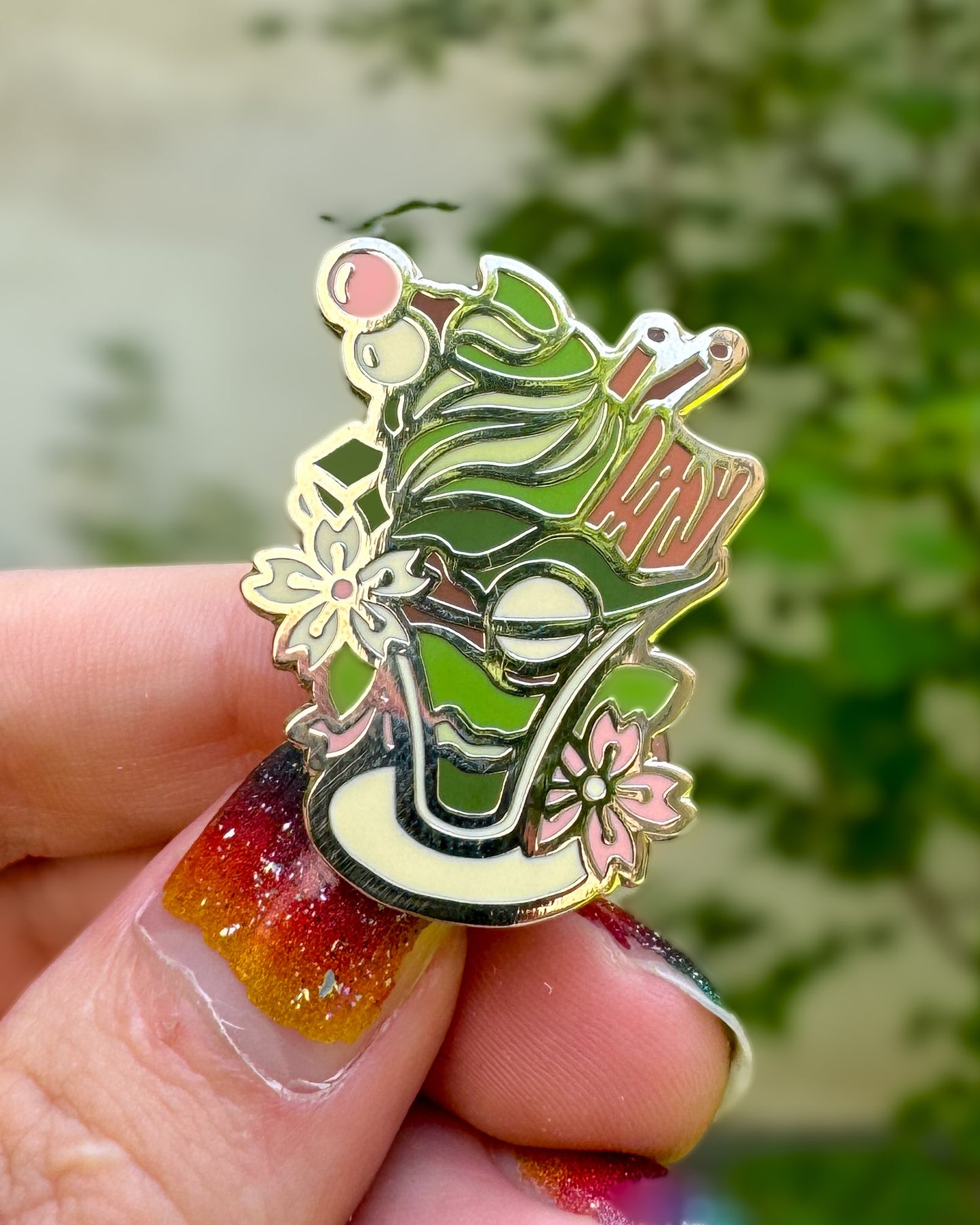 Ice Cream Sundae  – Matcha Dessert Enamel Pin