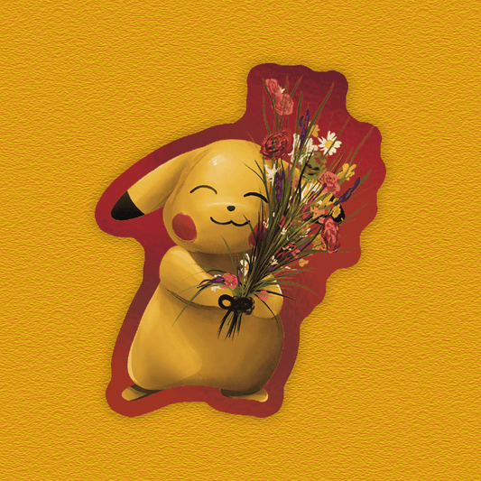 Floral Pika – Holographic Sticker