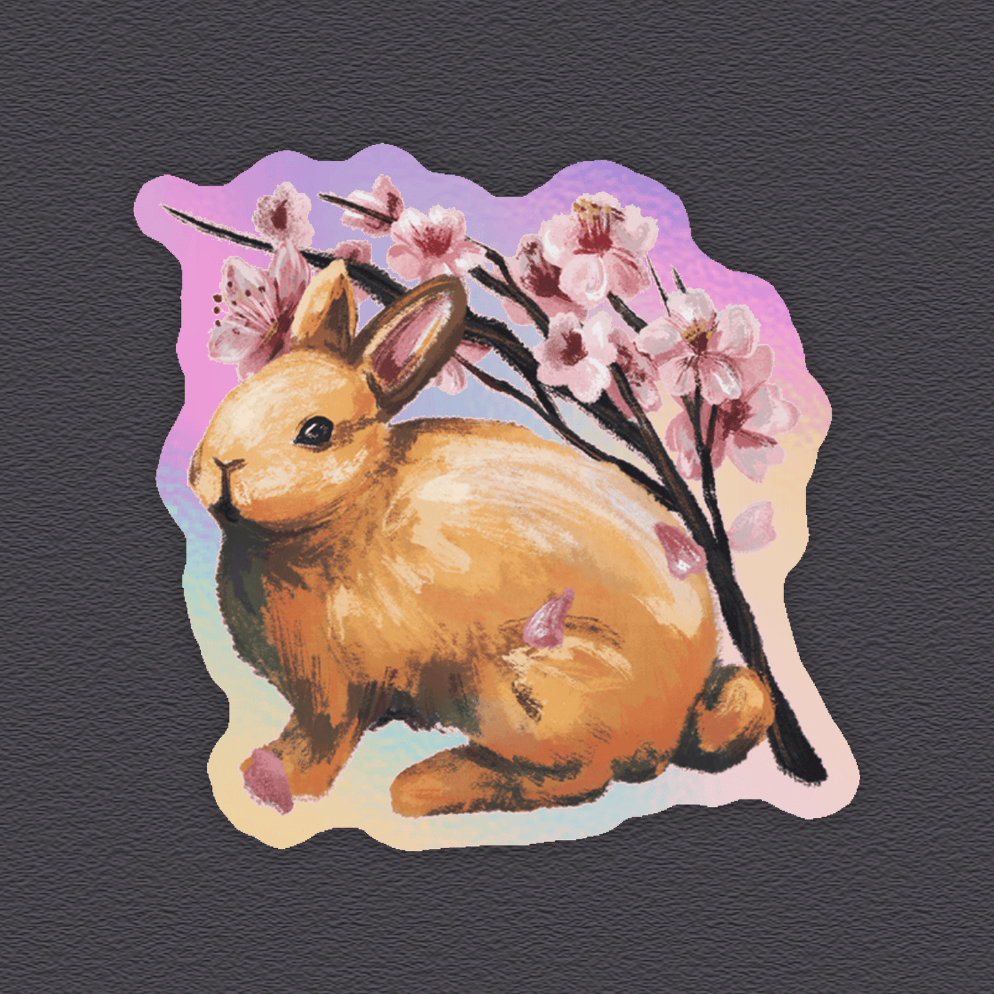 Sakura Bunny Pink – Holographic Sticker