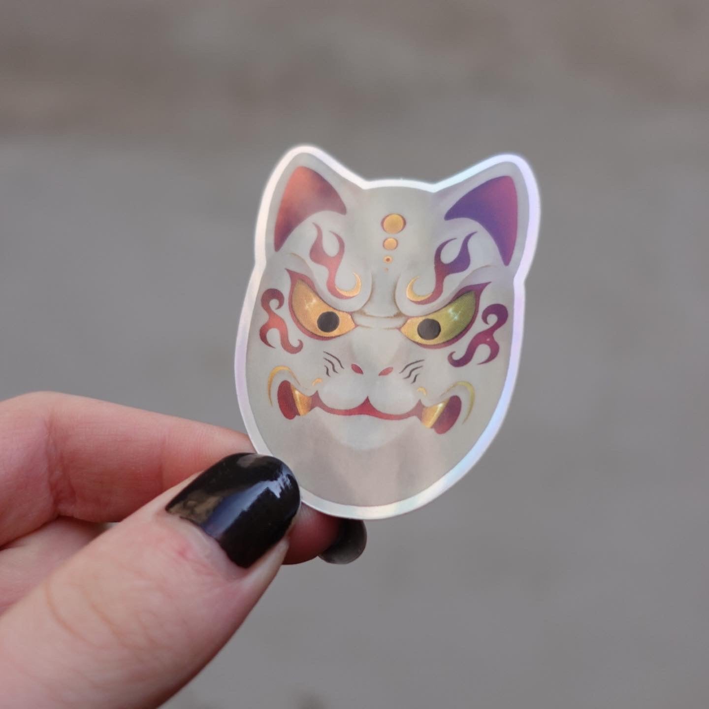 Kitsune Mask – Holographic Sticker