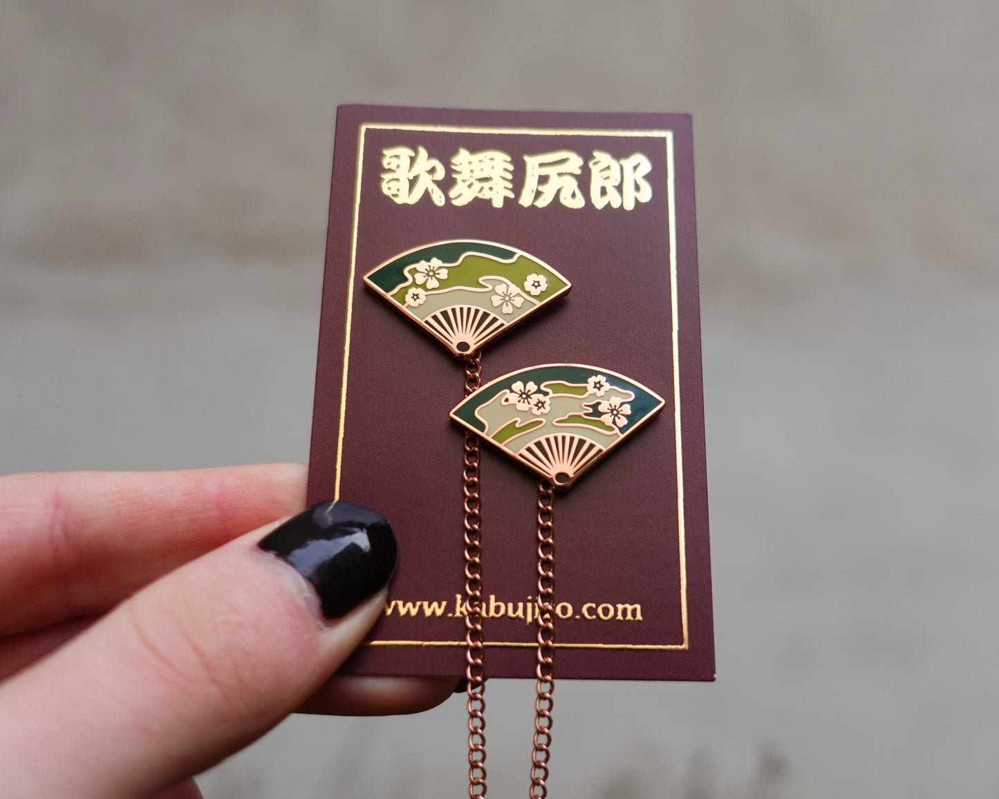 Japanese Dance Fans Collar Pin Set