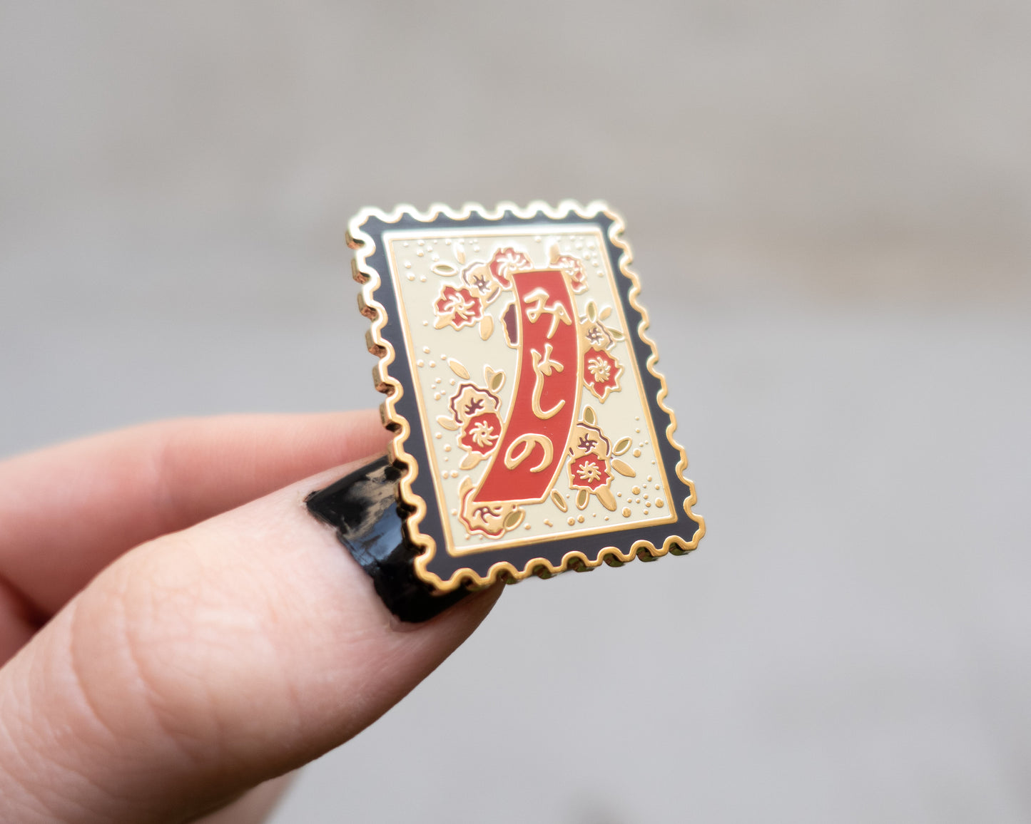 Japanese Hanafuda Stamp Enamel Pin – Banner