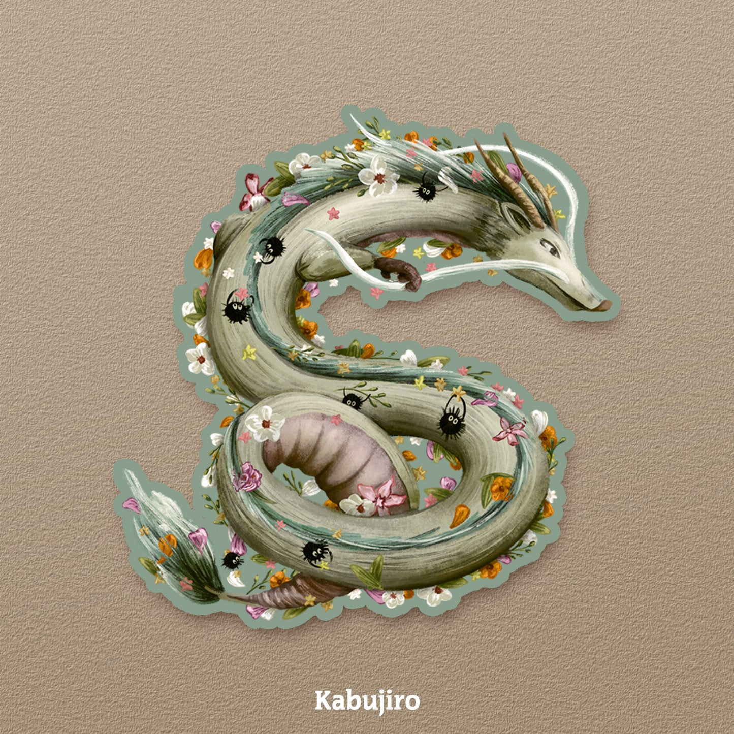 Floral Dragon Spirit Sticker