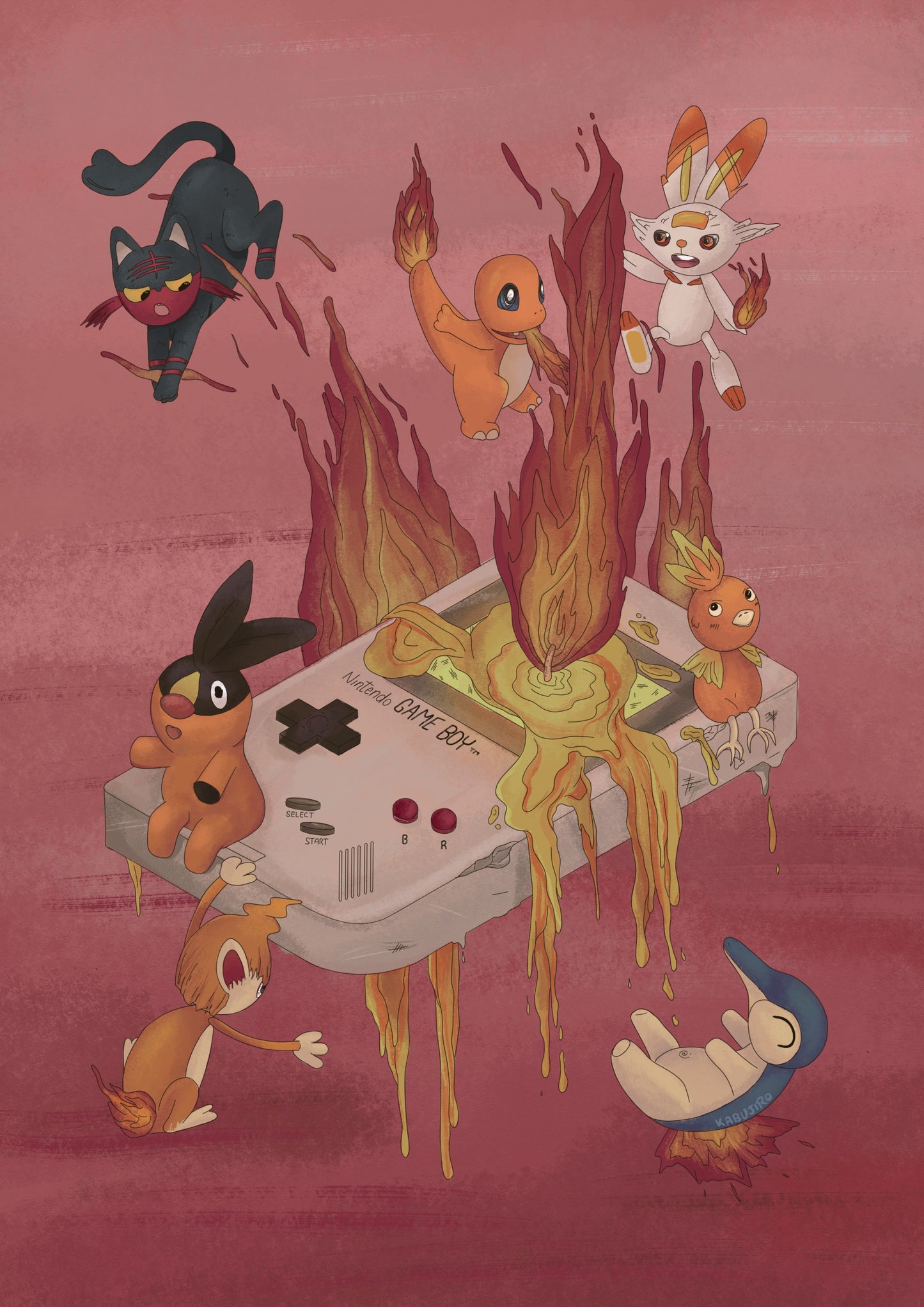 Gaming Nostalgia: Fire – A6 Art Print