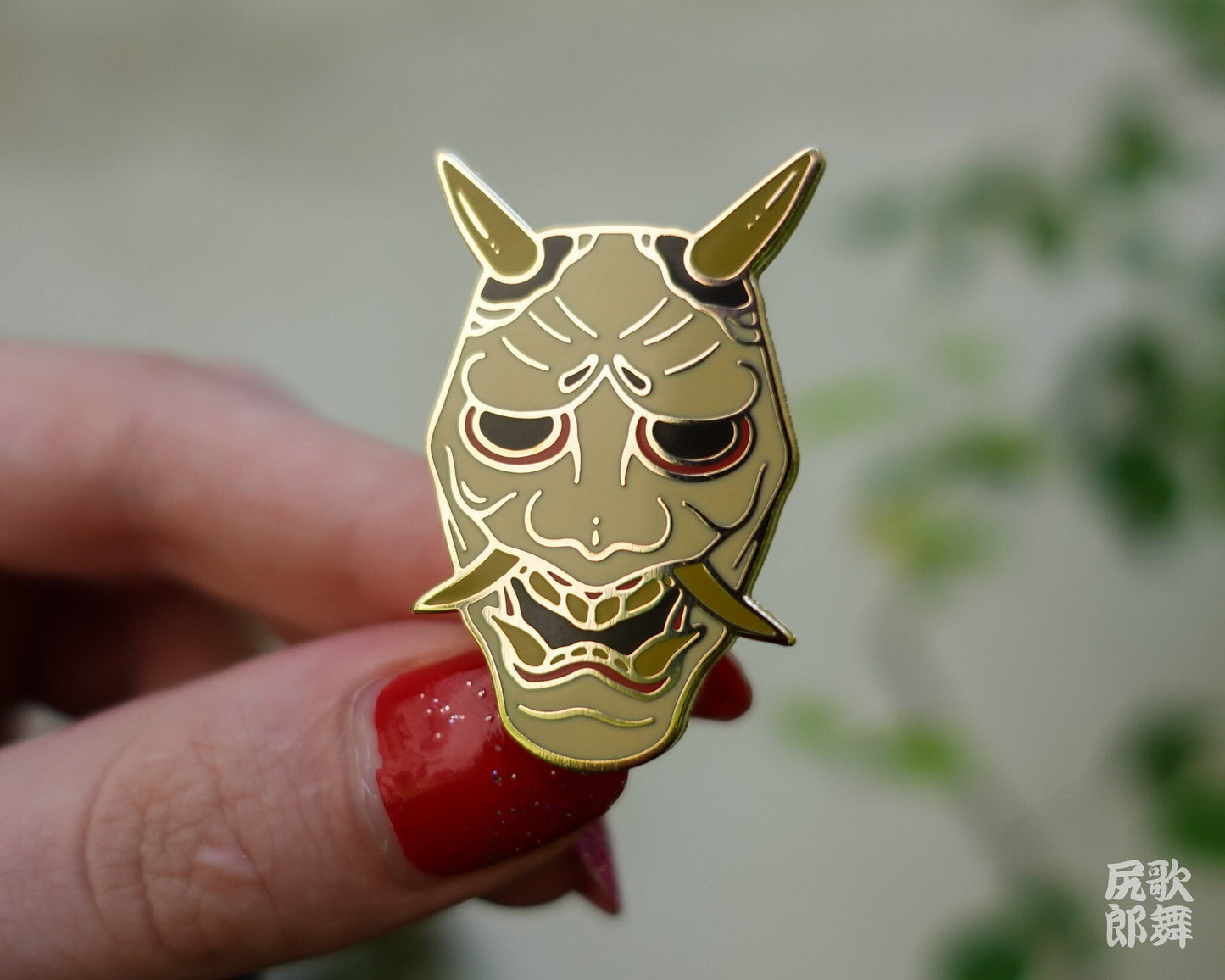 Japanese Oni Mask Enamel Pin