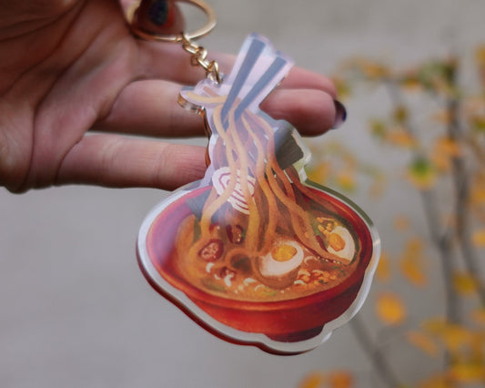 Japanese Ramen Bowl Acrylic Charm – Noodle Keychain