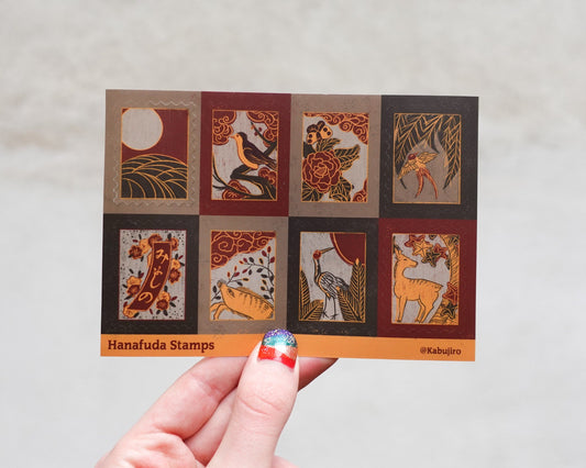 Hanafuda Stamps – Japanese Sticker Sheet