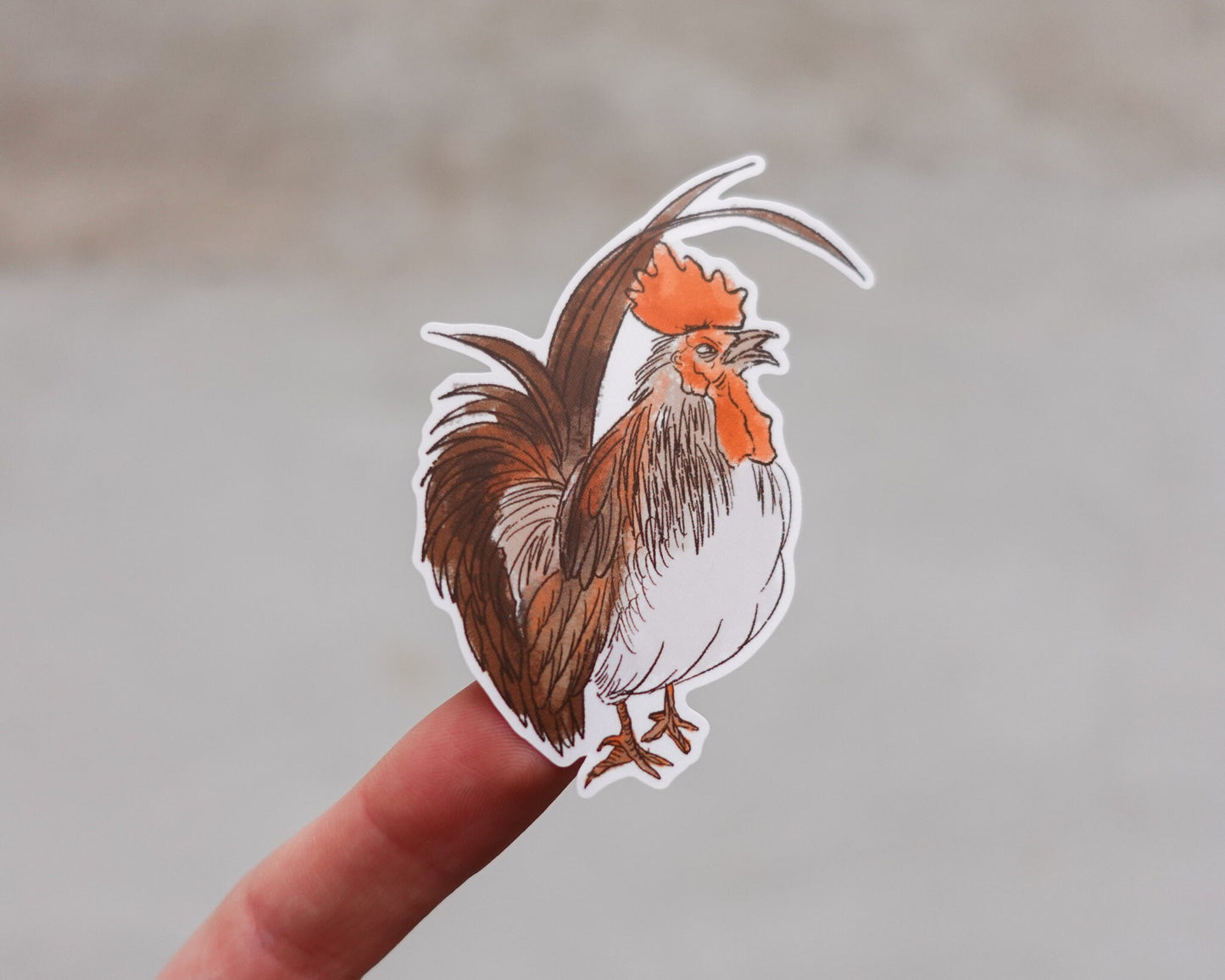 Chicken and Flowers – Stickersheet with 6 Japanese Stickers inspired by Kono Bairei Ukiyo-e